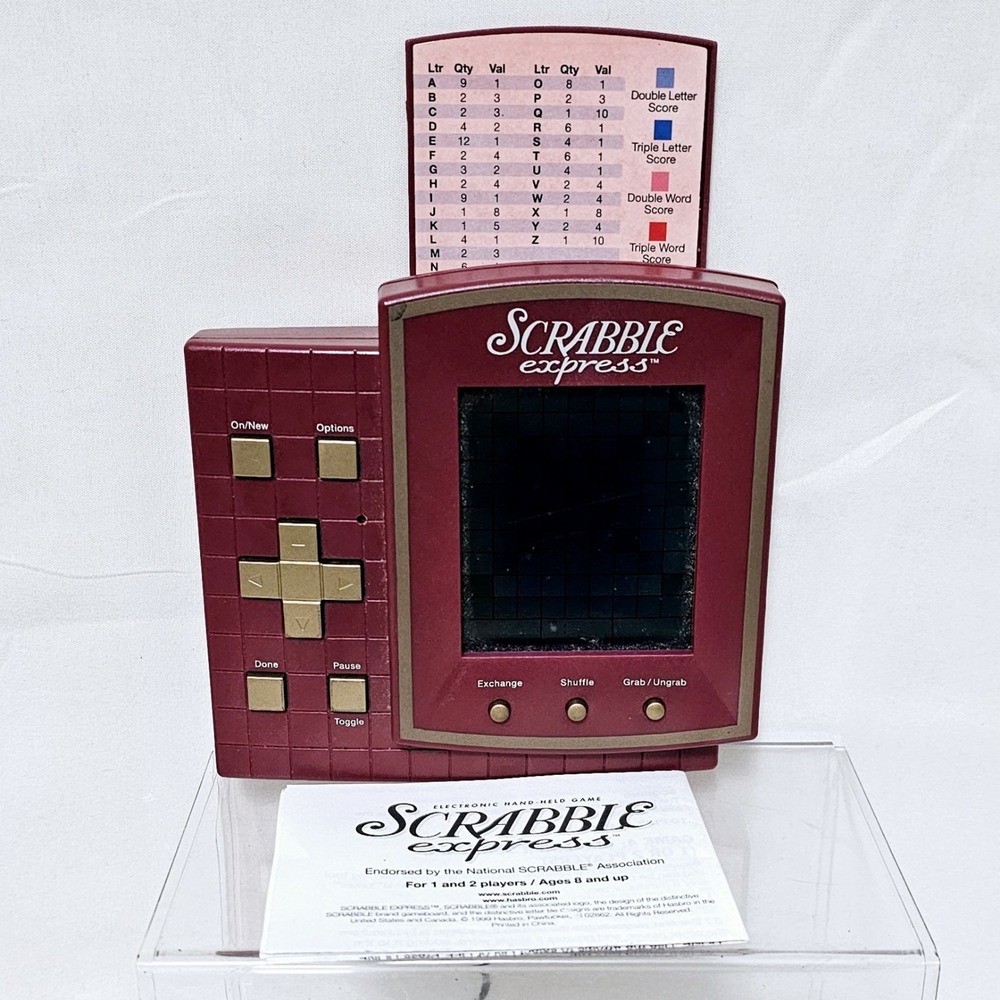 Vintage Scrabble Express 1999 Hasbro Electronic Handheld Game W/Manual